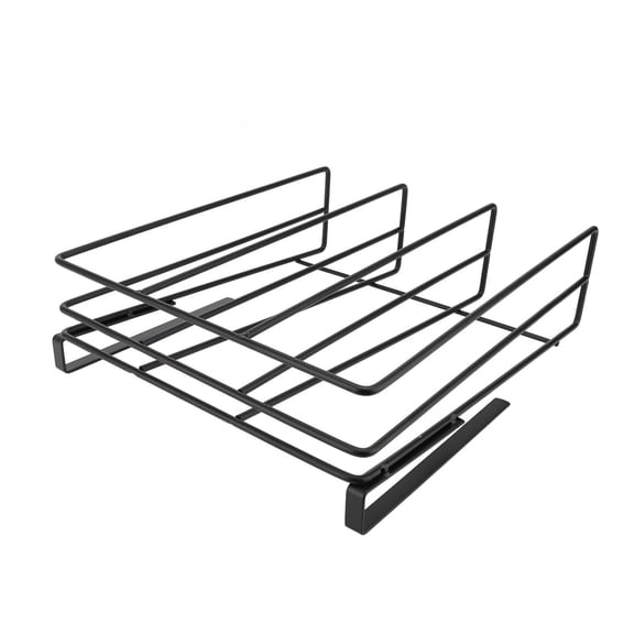 BOKYAN Carbon Steel Hanging Chopping Board & Pot Lid Organizer – Durable Under‑Cabinet Shelf, No‑Drill Installation, Space‑Saving Kitchen Rack