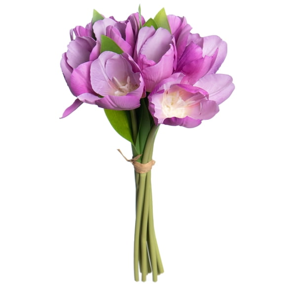 14" Purple Faux Real Tulip Stem Bundle by Ashland  - Spring Floral for Crafting and Home Decor