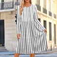 thumbnail image 2 of Noric Women's Crew Neck Long Sleeve Midi Dresses Casual with Pockets Floral Print Relaxed Fit Dresses for Daily Outdoor Holiday Casual, 2 of 8