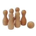 thumbnail image 1 of OULII 1 Set Bowling Pins for Kids Beech Wood Mini Bowling Desktop Game, 1 of 8