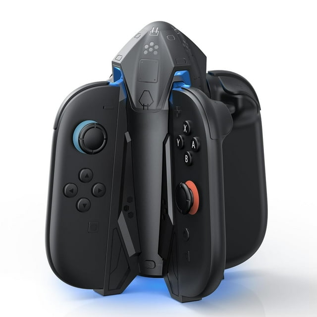 Station de Recharge 4-en-1 Joy-Cons pour Nintendo Switch 2 avec Éclairage RVB et Câble USB Type-C