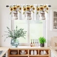 thumbnail image 5 of 3 Piece Kitchen Curtains and Valances Set Sunflower Cafe Curtains 24 Inch Length Botanical Garden Florals Cottagecore Plant Valance & Tier Curtain for Living Room Bedroom Window 54"x18"+27"x24"*2, 5 of 6
