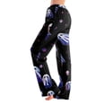 thumbnail image 2 of OIOLOYJM Halloween Womens Pajama Pants Ghost Print Wide-Leg Cute Sleeping Soft Pajama Bottoms Party Stretch Casual Elastic Waist Joggers Purple XL, 2 of 7
