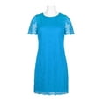 thumbnail image 3 of Laundry by Shelli Segal Short Sleeve Lace Dress, Turquoise,8, 3 of 12