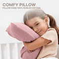 thumbnail image 7 of Comfy Cubs Toddler Pillow with Muslin Pillowcase, 13" x 18" - Microfiber Fill, Mauve, 7 of 7