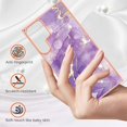 thumbnail image 3 of SaniMore for Samsung Galaxy S24 Ultra 6.8" 2024 Case with Wireless Charging Shockproof TPU Backplane Glitter Marble Pattern Fashion Design Anti-drop Anti-fingerprint Skin-feel Cover, Darkpurple, 3 of 5