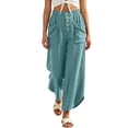 thumbnail image 3 of Tbopshirt Pants for Women Solid Color Loose Casual Long Pants with Pockets and Elastic Waist,Mint Green,S-XXL, 3 of 6
