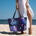 thumbnail image 6 of Xecao Feathered Wolf for versatile beach bag for women includes zipper pockets and waterproof material, ideal for vacations and adventures., 6 of 7