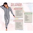 thumbnail image 5 of Silver Lilly Buffalo Plaid Women's One Piece Pajamas - Adult Unisex Union Suit with Drop Seat (Black/White, Medium), 5 of 6