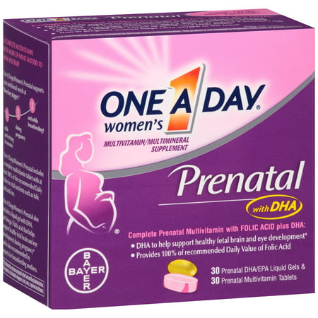 One A Day prénatale femme avec DHA Multivitaminiques / Supplément Multiminéraux, 60 count