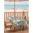thumbnail image 2 of Outdoor Tablecloth with Umbrella Hole for Patio/Picnic/Party/Camping, Dark Green Coral Waterproof Table Cloth Rectangle Table Cover Washable, Coastal Summer Ocean Nautical Sea (60"x 102"), 2 of 9