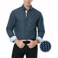 thumbnail image 5 of WARHORSEE Mens Dress Shirts Long Sleeve Regular Fit Printed Button Down Shirts, 5 of 11