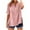 Pink, variant on Mgmyaa Women's Pullover Tops Causal Summer Short Sleeve Oversized Breathable T Shirts V Neck Side Split Loose Blouses