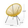 thumbnail image 2 of Beckett Faux Rattan Woven Acapulco Outdoor Accent Chair, Yellow and Black, 2 of 3
