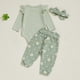thumbnail image 4 of Traje de Manga Larga para las Niñas Rayas de Manga Volante Cuello Redondo Superior, Pantalones de Manga Larga a Rayas con Cintura Elástica Y Banda, Algodón Suave Niños Romper de Bebé, 4 of 8