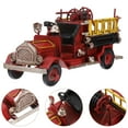 thumbnail image 3 of WHAMVOX Retro Mini Fire Truck Iron Car Model for Home Decoration Adds Vintage Atmosphere to Your Space Red, 3 of 8
