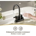 thumbnail image 4 of 4 Inch Matte Black Bathroom Faucet with 360 Swivel Spout, Lead-, 2 Handle Centerset for RV Vanity Sink, 4 of 8