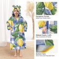 thumbnail image 3 of FORMRS Wearable Blanket Hoodie with Sleeves for Kids Cozy Flannel Sweatshirt, Blue Plaid Lemon, 3 of 7