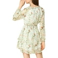 thumbnail image 3 of INSPIRE CHIC Robe en Mousseline à Taille Smockée à Imprimé Floral Vintage pour Femme, 3 of 7
