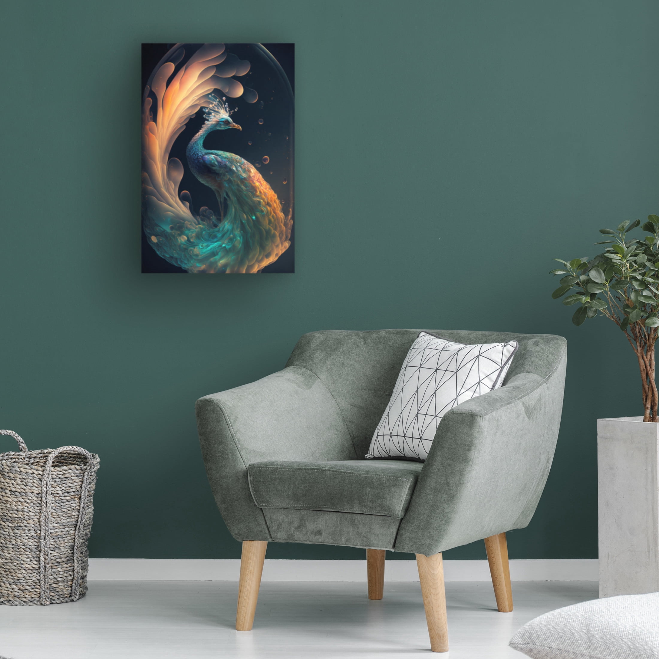 Canvas Wall Art - Ray Heere 'Proud Peacocks 25' Wall Art for Living Room, Bedroom, or Office Décor by Trademark Fine Art - 16 x 24 Inches