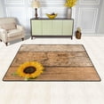 thumbnail image 2 of Dreamtimes Sunflower Cute Yellow Area Rug, 36"x24" Rustic Wooden Non-Slip Washable Indoor Door Mat, Absorbent Floor Mat for Bedroom Kitchen Entryway Bathroom, 2 of 7