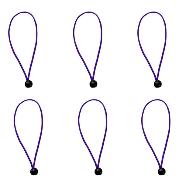 6pcs 3mm 15cm Bola Cuerda Bungee para toldo de servicio Púrpura shamjiam Pelota Bungee Rope 6 "