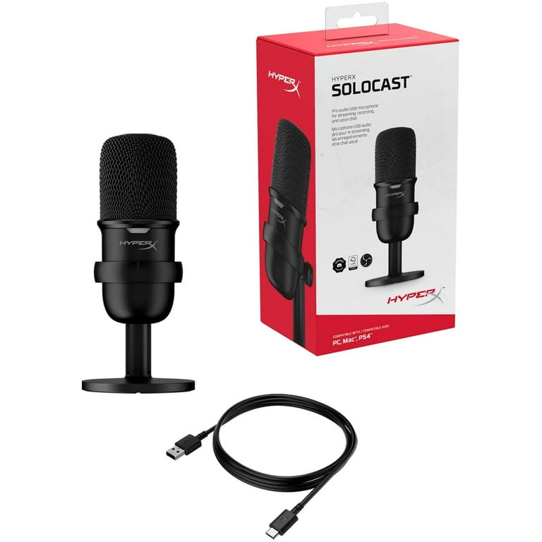 HyperX SoloCast – USB Condenser Gaming Microphone - White; Tap-to-Mute  Sensor; Cardioid Polar Pattern; For Gaming, - Micro Center