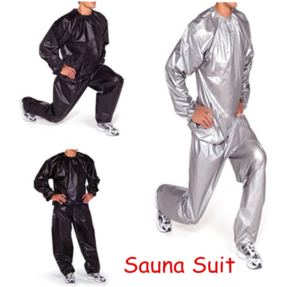 Kaemma Waterproof Windproof PVC Sauna Suit Anti-Rip Training Fitness Weight Loss Sport Sauna Clothes Solid Color Gym Suit