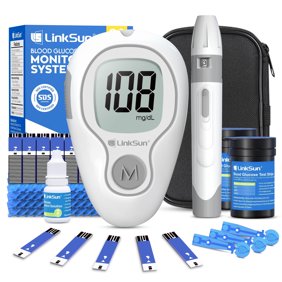 G-425-3 Glucose Monitor Kit, Blood Sugar Monitor with 100 Test Strips &100 Lancets for Diabetes Testing, High Accuracy Blood Glucose Meter with Auto Eject, No Coding & Large LCD for Seniors