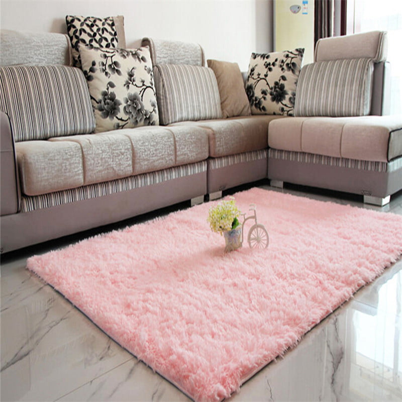 110x160 Fluffy Area  Rugs Anti-Skid Shaggy Living Home Bedroom Carpet Floor Mat 