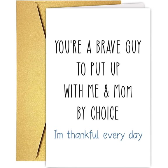 Funny Stepdad Father's Day Card for Him, Father's Day Gift From Step Daughter, Bonus Dad Birthday Cards, Stepdad Card, Bonus Dad Appreciation Gift