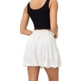 thumbnail image 2 of Siliteelon Women Ruffle Mini Skirt Flowy Skort High Waisted Bubble Hem Built-in Shorts with Pockets, 2 of 6