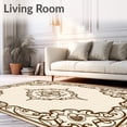 thumbnail image 2 of ODIKA 2'x3' Machine Washable Non-Slip Area Rug, Traditional Ornate Lattice Trellis Scrollwork Fretwork High Traffic Rug with Pad, Brown, 478593, 2 of 8