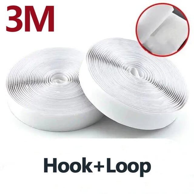 25M Magic Sticker Scraping Tape Self-adhesive Hook and Loop Super Strong Double-sided Adhesive Sticker Strong Hook and Loop 50mm White 3M 50mm Wide