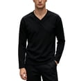 thumbnail image 3 of HOOMEUMY Men's Casual Long Sleeve Shirt for Every Event with Solid Color Options and Comfortable Fitted, 3 of 5