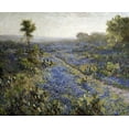 thumbnail image 2 of Onderdonk, Julian 31x26 Gold Ornate Wood Framed with Double Matting Museum Art Print Titled - Field of Texas Bluebonnets and Prickly Pear Cacti, 2 of 4