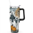 thumbnail image 2 of Halloween Ghost Coffee Tumble Happy Halloween Pumpkin Tumbler Cup with Straw,Thermal with Lids for Hot and Cold Drinks for Work Travel 40 oz Boo Cup, 2 of 7