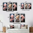 thumbnail image 4 of Designart "Muted Peonies Pink and Black Flowers" Floral Wall Art Set Of 3 - Pink Peonies Canvas Set For Living Room Decor, 4 of 7