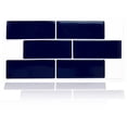 thumbnail image 3 of Walplus 12" x 6" 12 sheets Peel and Stick Tile Backsplash for Kitchen Bathroom Decor Kitchen Decor Deep Blue Glossy, 3 of 7