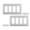 thumbnail image 1 of SleekLighting Pack of 2 Wall Plate Outlet Switch Covers | Classic White Architecture Wall plates| Variety of Styles: Rocker / Receptacle / Toggle / & Combo | Size: 4 Gang Decorator, 1 of 5
