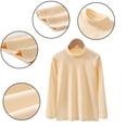 thumbnail image 2 of Chenyin 3-16 Years Kids Boys Girls Fall Winter Thermal Underwear for Baby Teen Half-High Neck Long Sleeve T-Shirt Parent-Child Pullover Velvet Bottoming Shirt for Adults, 2 of 9