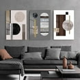 thumbnail image 2 of FCCUYE Extra Large Bright Geometry Abstract Canvas Wall Art Modern Home Living Room Bedroom Bathroom Wall Decor Poster & Prints Set of 3 Paintings 24"x 32" (Black Ash, 24" X 32" X 3 pieces), 2 of 7