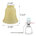 thumbnail image 4 of Aspen Creative 23109-4 Transitional Style Replacement Bell Shaped Antique Glass Shade, 2-1/8" Fitter Size, 4-1/4" high x 4-5/8" diameter, 4 Pack, 4 of 6