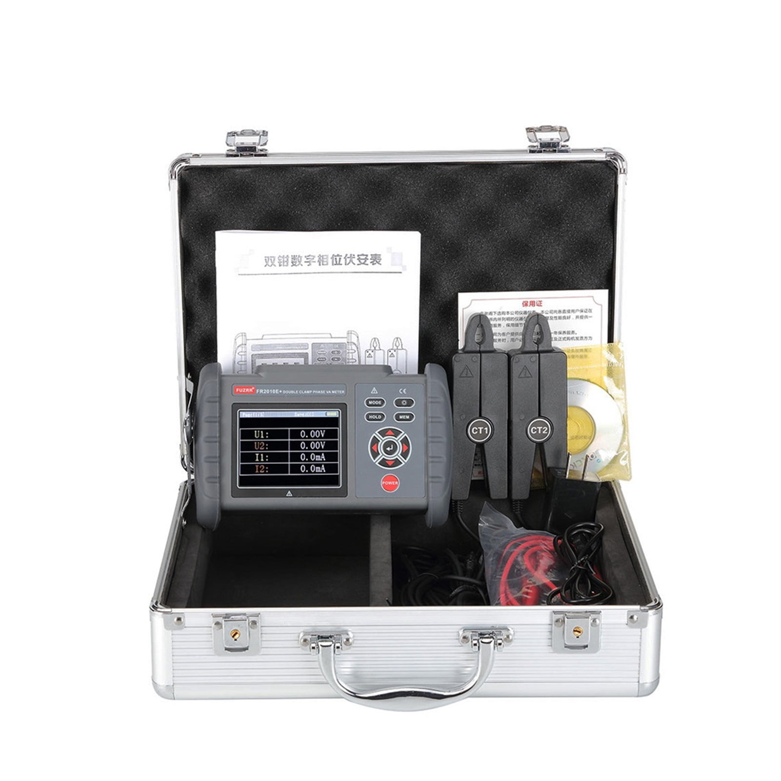 FR2010E+ Double Clamp Phase Voltmeter For Measuring Voltage, Current, Power, Power Factor, Frequency, And Phase