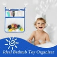 thumbnail image 2 of Toplive 2 x Mesh Bath Toy Organizer, Bath Toy Storage for Baby Bath Toys, Hanging Bath Toy Holder With 6 Ultra Strong Suction Hooks for Bathtub Toys, Bath Toys & More-Blue, 2 of 8