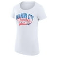 thumbnail image 2 of Women's G-III 4Her by Carl Banks White Oklahoma City Thunder Super-Slim Fit Lightweight Filigree Logo T-Shirt, 2 of 3