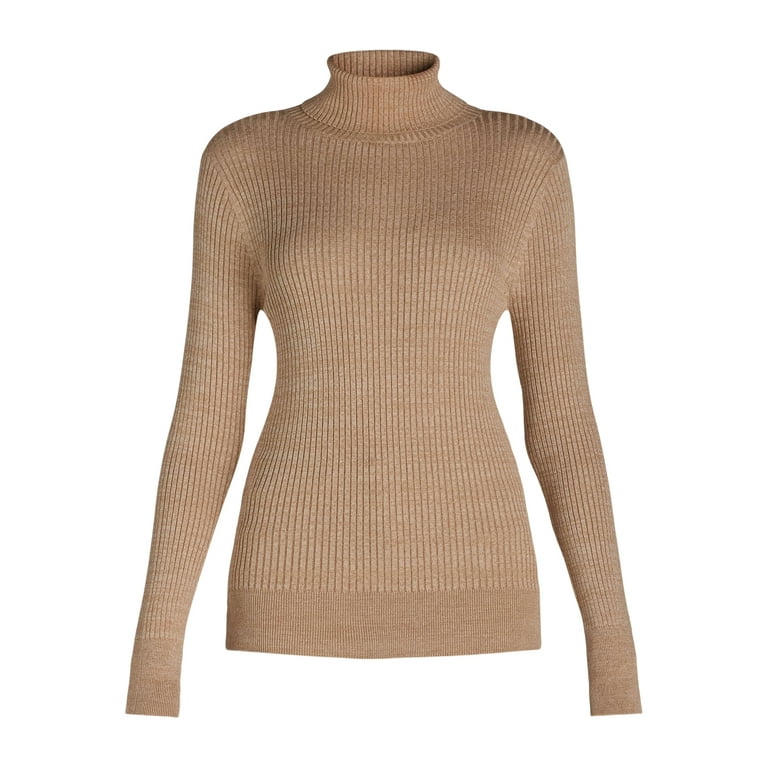 Time and Tru Women's Rib Turtleneck Sweater, Lightweight Time and Tru Women's Rib Turtleneck Sweater, Lightweight