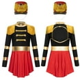 thumbnail image 7 of Aislor Girls Ringmaster Costume Majorette Outfits Long Sleeve Tassels Sequins Leotard Dress with Hat Black B 6, 7 of 7