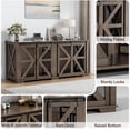 thumbnail image 5 of Large Dog Crate Furniture Indoor for 2 Dogs, 70'' Farmhouse Steel Frame Wooden Dog Kennel with Adjustable Division Board and Sliding Doors for Small Medium Large Dogs (Dark Walnut), 5 of 8