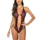 thumbnail image 2 of Mujeres Sexy Halter Body Ropa interior Cuello en V profundo Lencería de encaje floral, Rojo, XL Advancent XX000181-10, 2 of 7